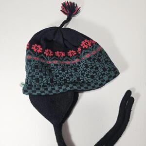 VTG Turtle Fur Kids Poppy Gall Winter Beanie Ski Hat Wool Knit Fleece Lining